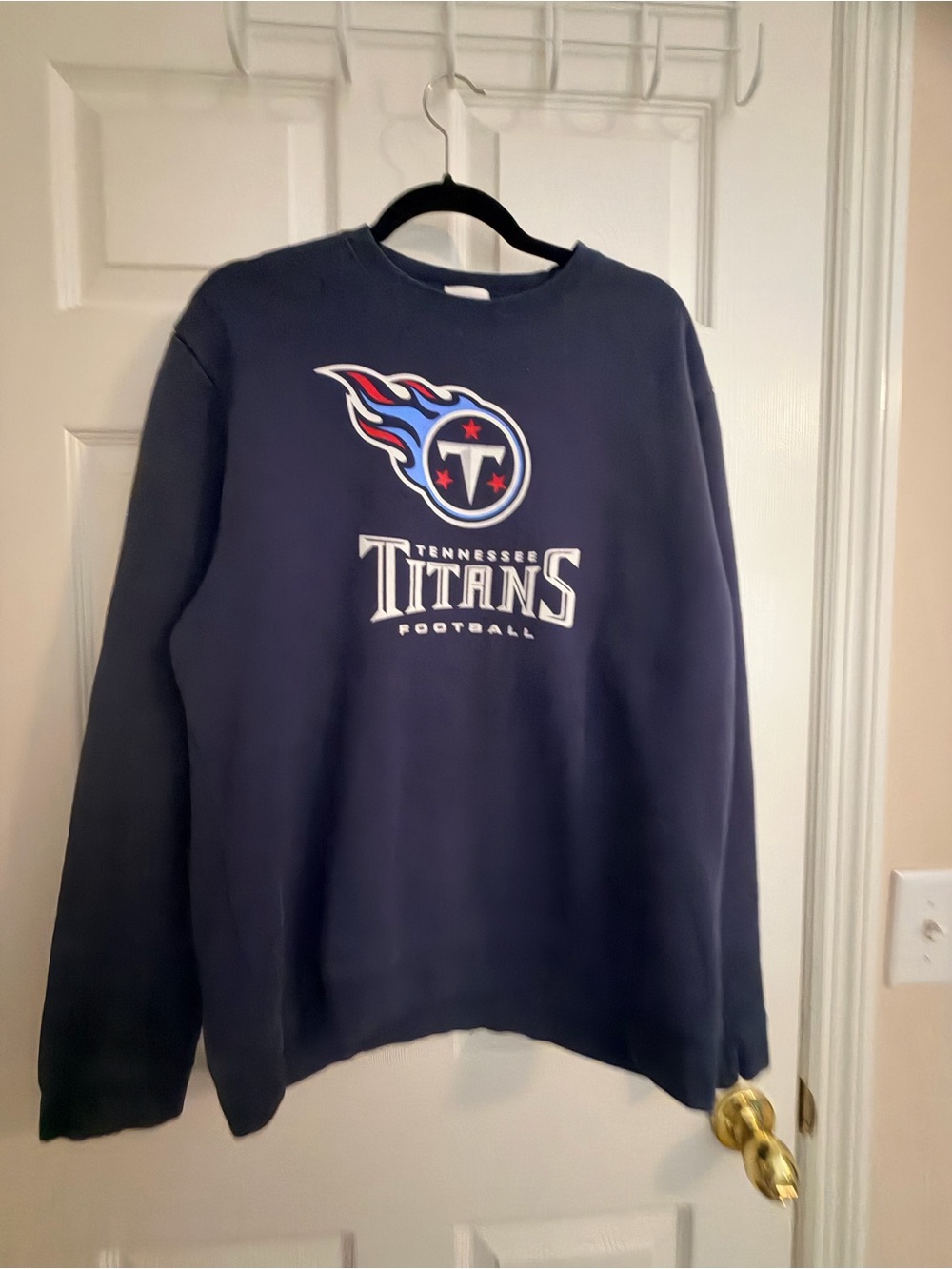 NFL Tennessee Titans Navy Logo Crewneck Sweatshirt